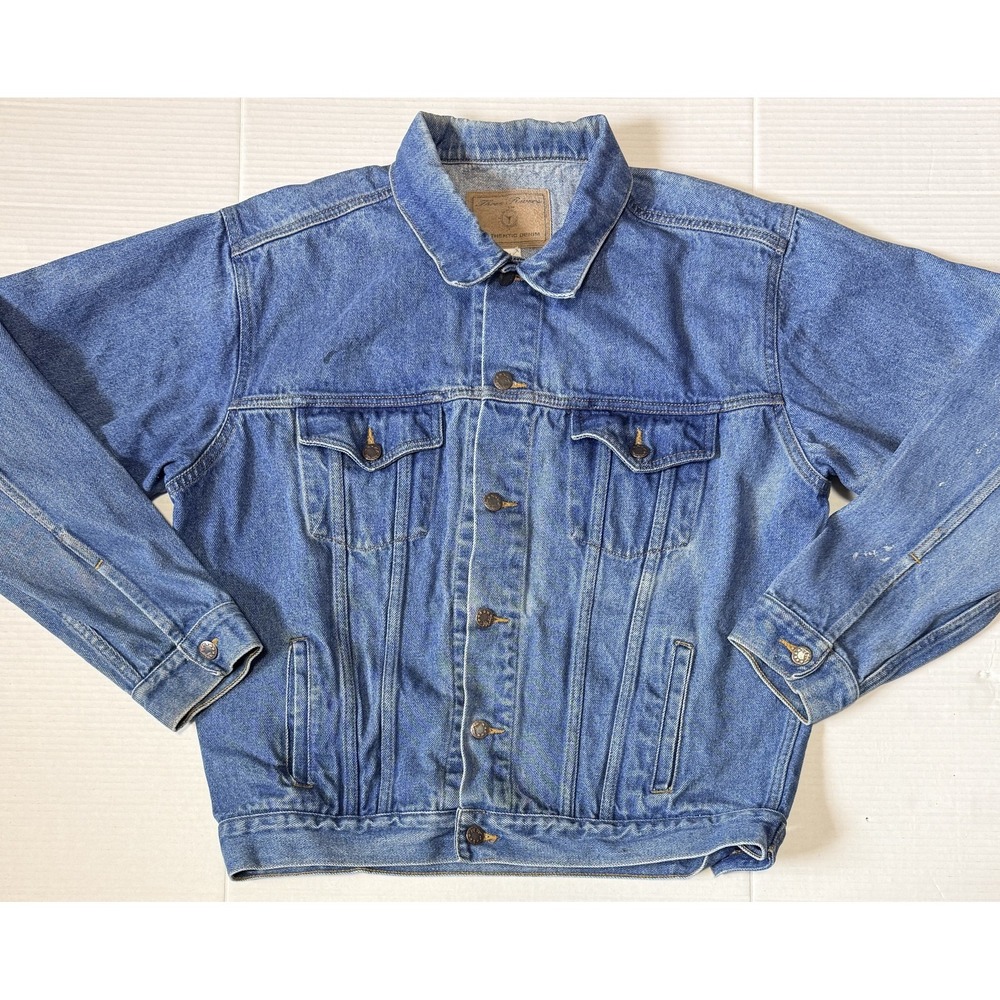 THREE RIVERS Authentic Denim - Men's Vintage Jean Trucker‎ Jacket - Size Large